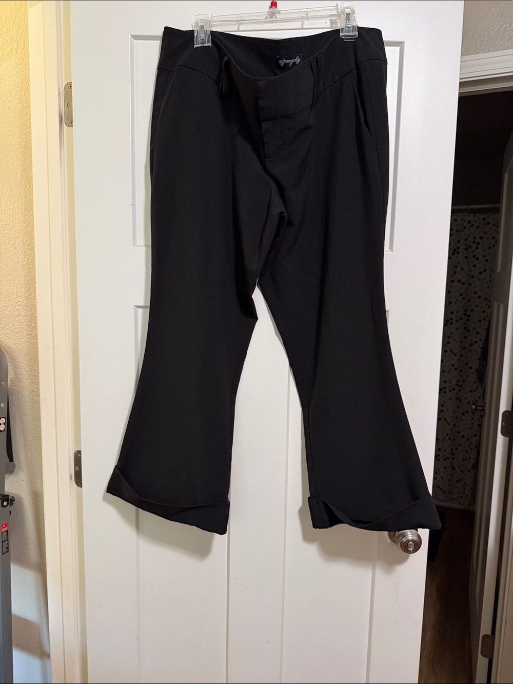 Black Womens Flare Dress Pants